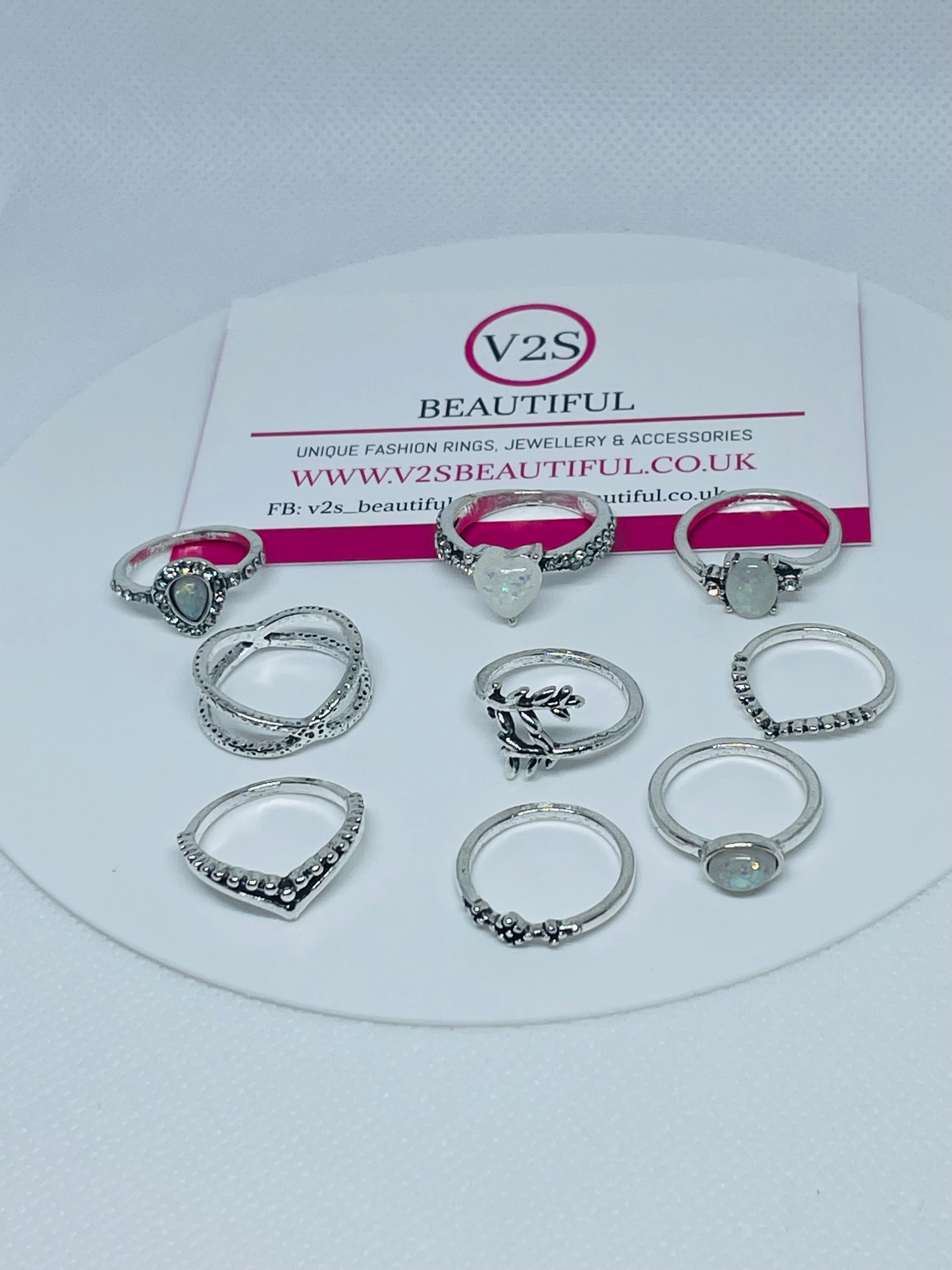 Boho Silver Rings Set