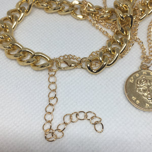 Gold Coin Chain Choker Necklace