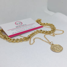 Load image into Gallery viewer, Gold Coin Chain Choker Necklace