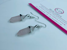 Load image into Gallery viewer, Rose Quartz Earrings Dangle