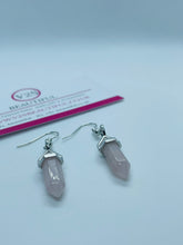 Load image into Gallery viewer, Rose Quartz Earrings Dangle