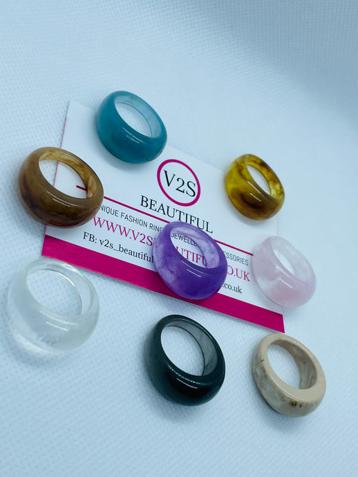 Resin Dome Ring Set