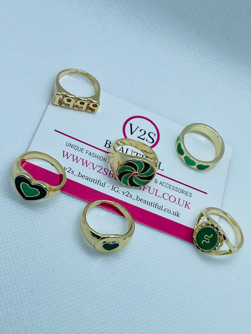 Y2K Aesthetic Ring Set